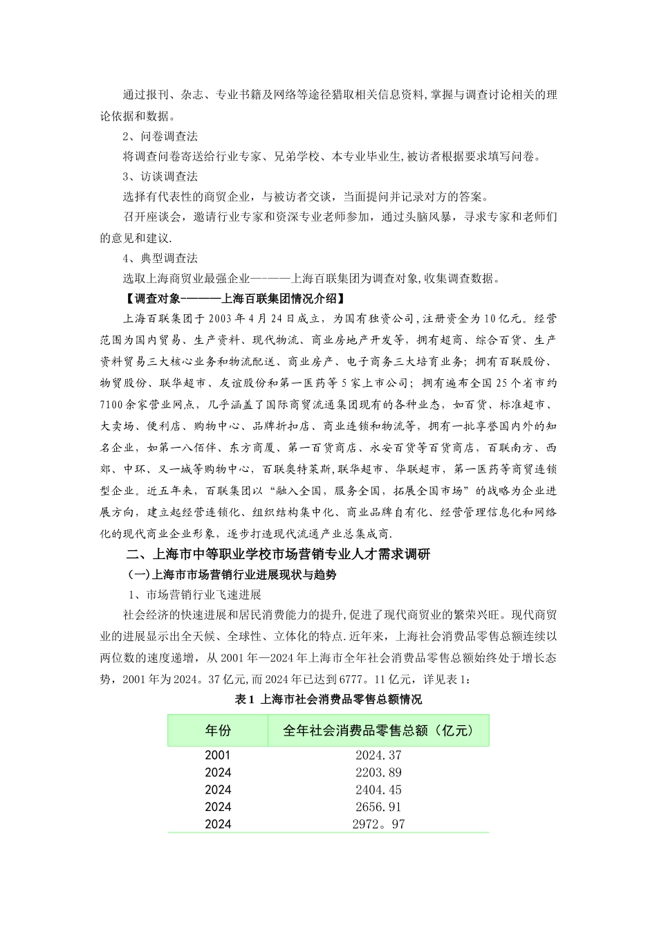 上海市市场营销专业人才需求与专业课程改革的调研报告_第2页