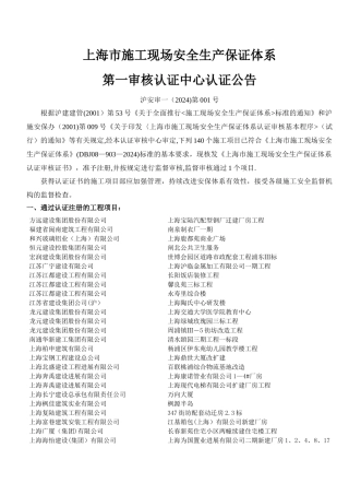 上海市施工现场安全生产保证体系