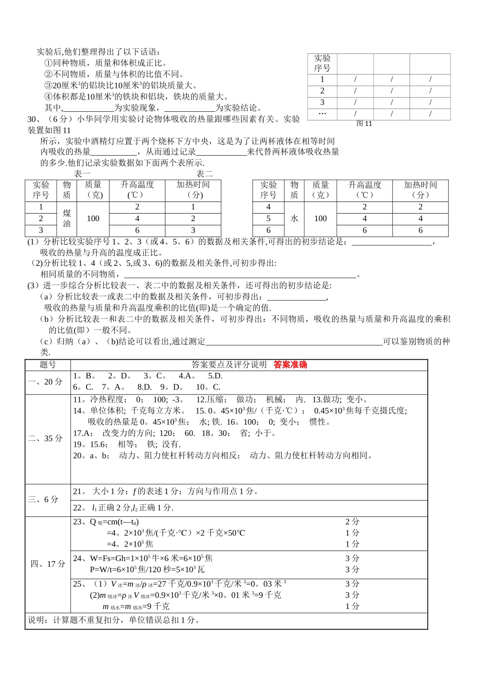 上海物理八年级第二学期期末考试试卷有答案-答案准确-_第3页