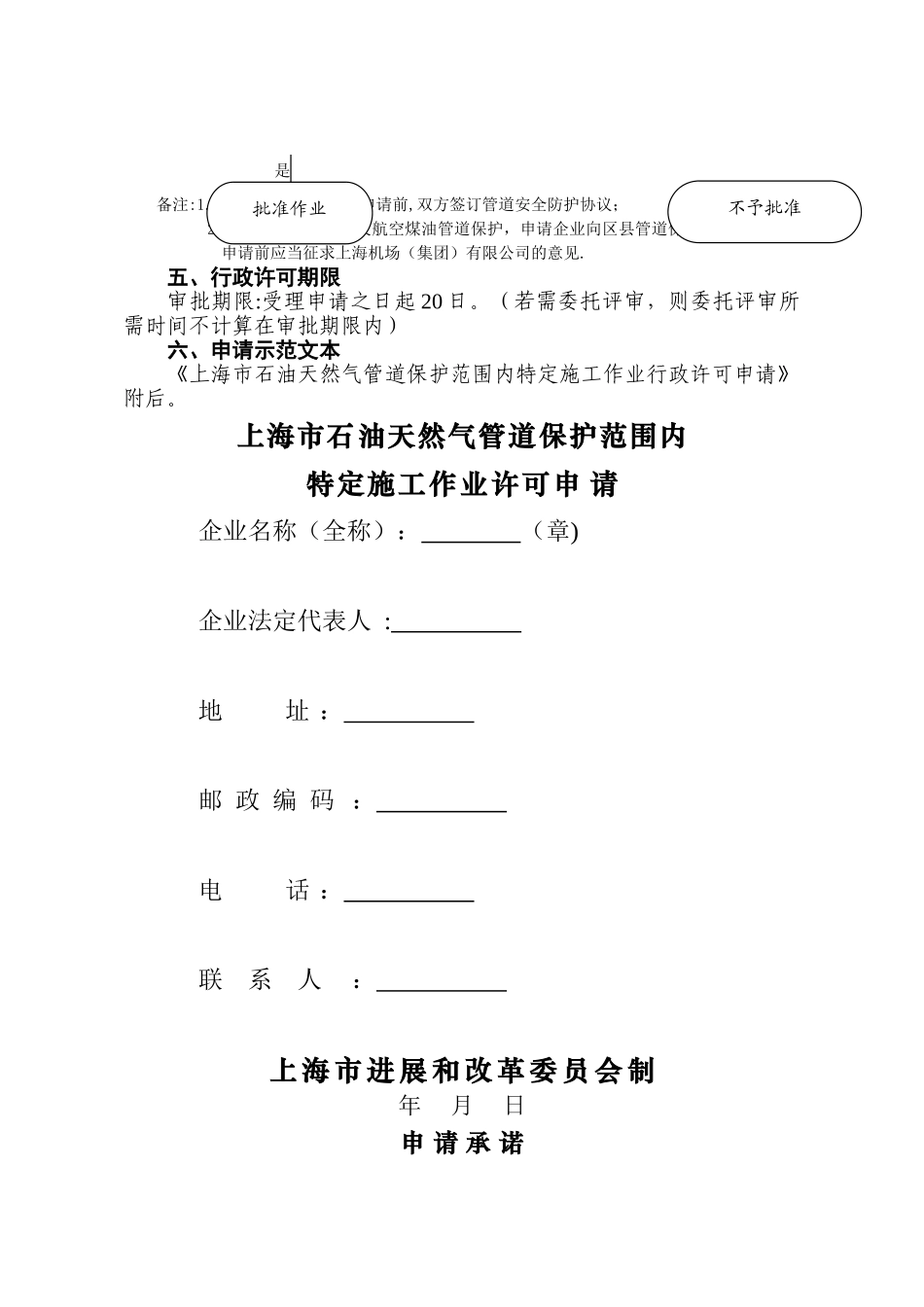 上海石油天然气管道保护范围内特定施工作业申请_第2页