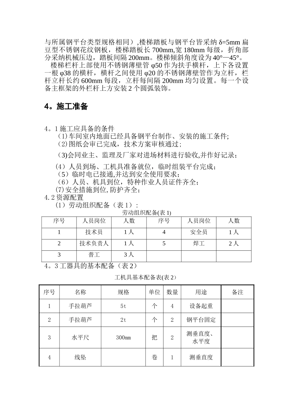 不锈钢平台施工方案_第3页