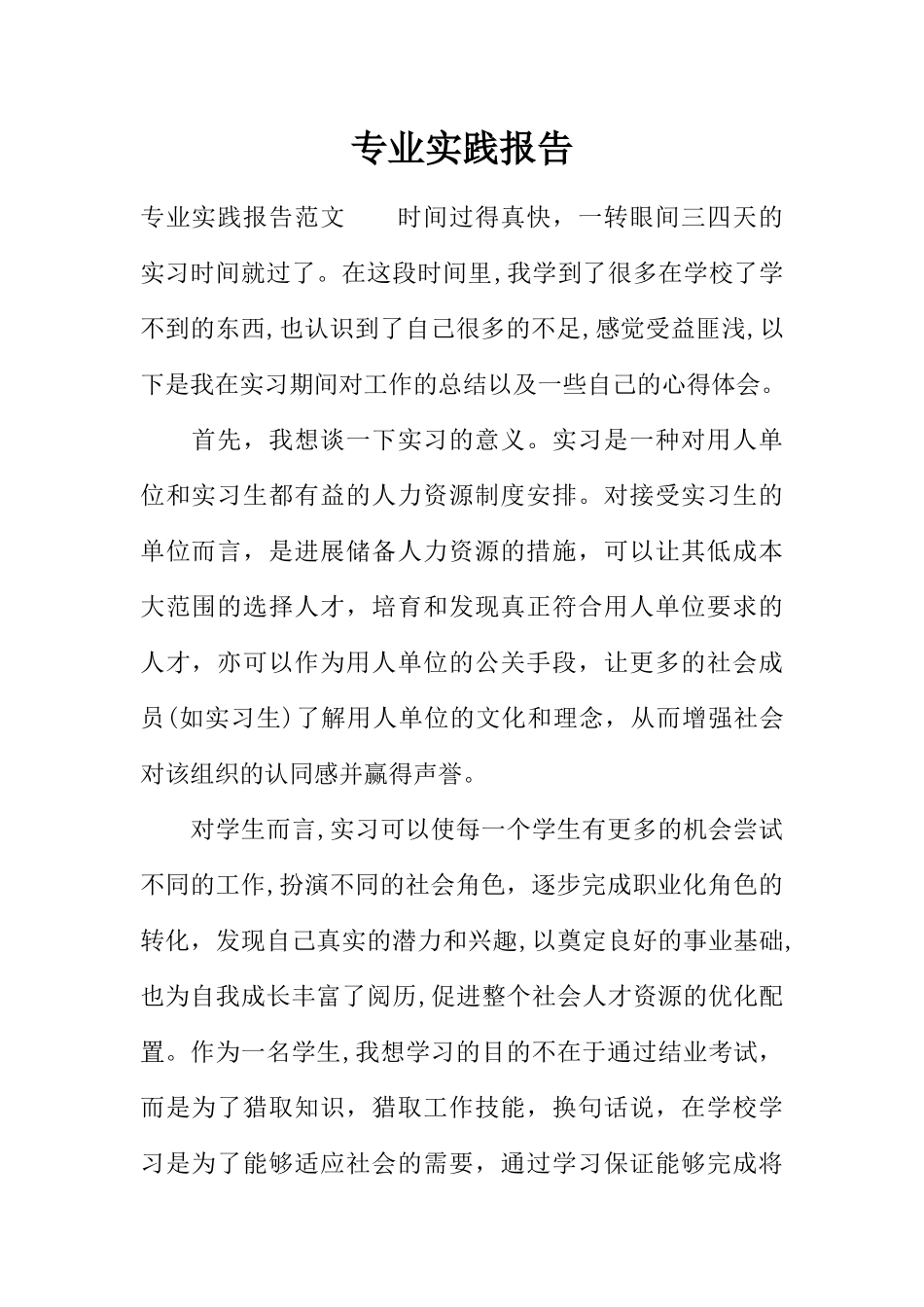 专业实践报告_第1页