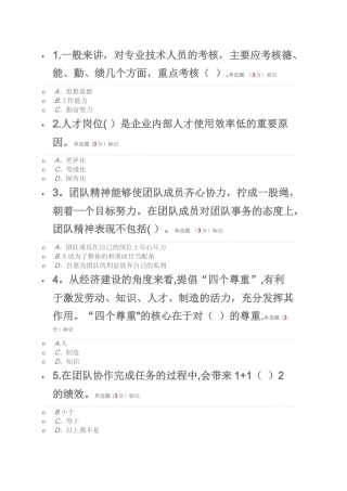 专业技术人员内动力与职业水平试卷