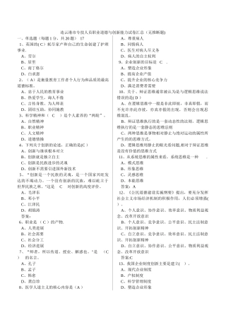 专业技术人员职业道德和创新能力