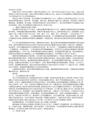专业技术工作总结高级会计师