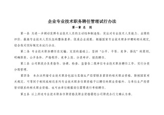 专业技术职务聘任管理办法
