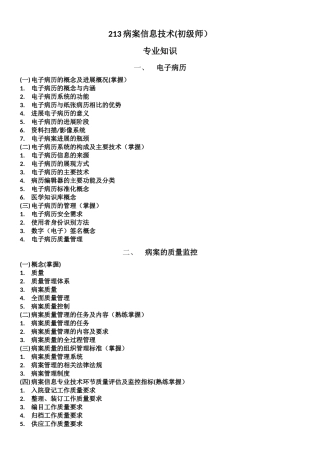 专业知识考试大纲