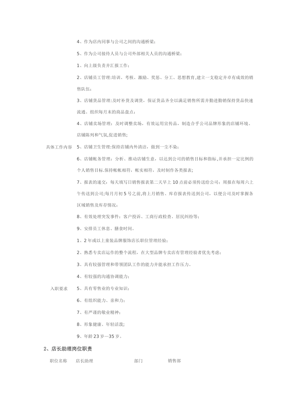 专卖店组织架构及岗位职责_第2页
