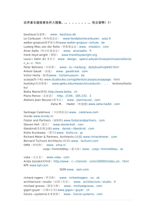 世界著名建筑设计公司及事务所