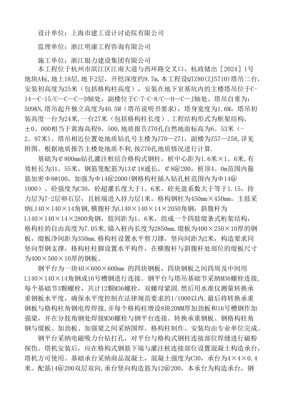 世茂组合式塔吊基础专项施工方案专家论证_第2页