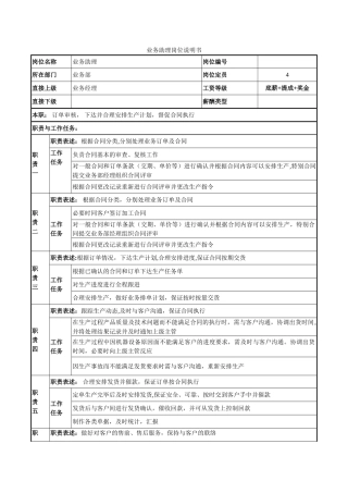 业务助理岗位职责