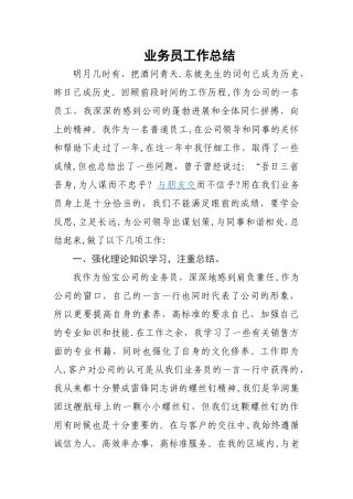 业务员工作总结-(