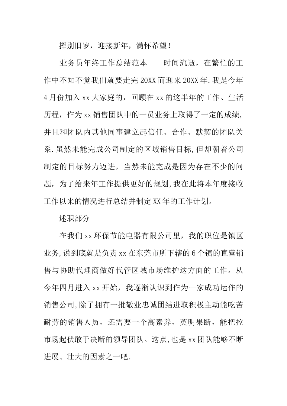 业务员年终工作总结范本_第3页