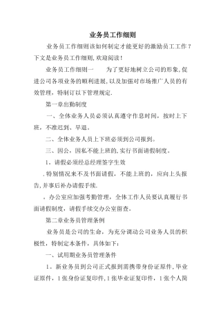 业务员工作细则