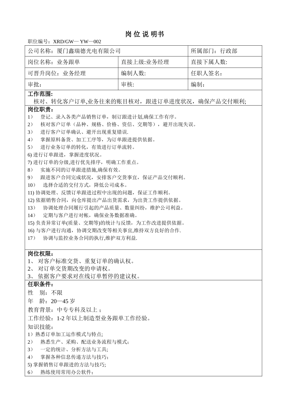 业务跟单岗位职责和权限_第1页