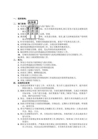 业务部与岗位职责