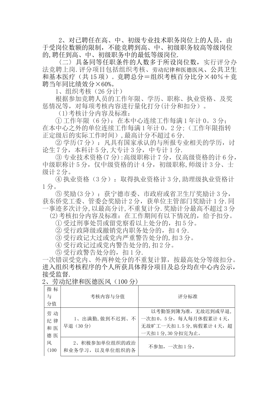 东侨开发区社区卫生服务中心专业技术岗位设置和聘用管理实施细则_第3页