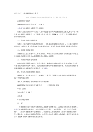 东北电气内部审计报告
