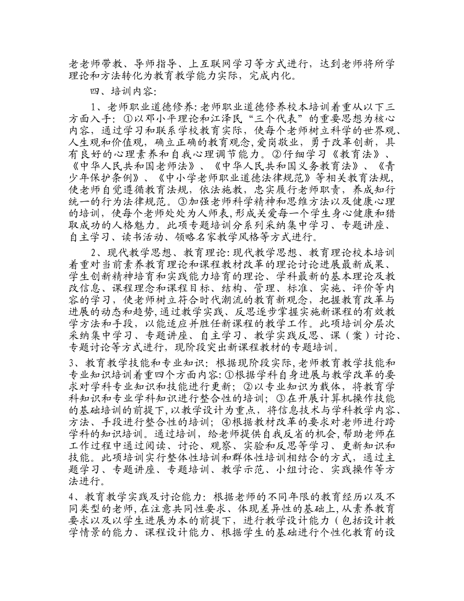 东川初级中学校本培训实施方案_第2页