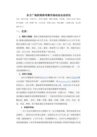 东方广场招商部考察市场动态业态状况