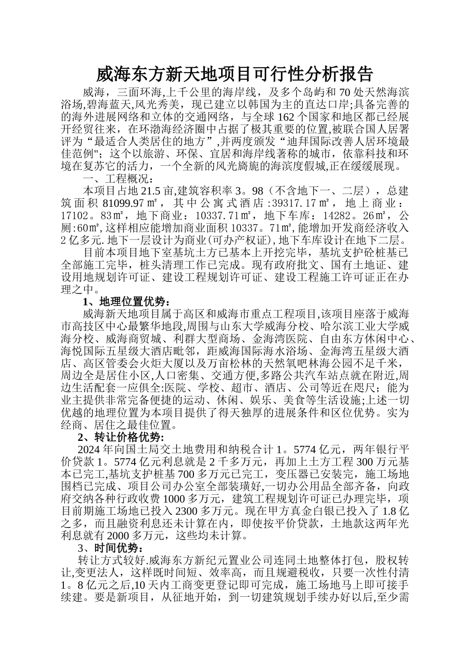 东方新天地可行性分析报告_第1页