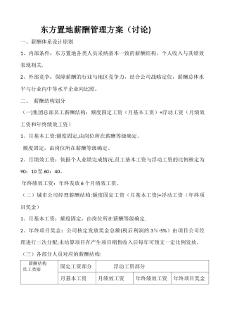 东方置地薪酬管理方案