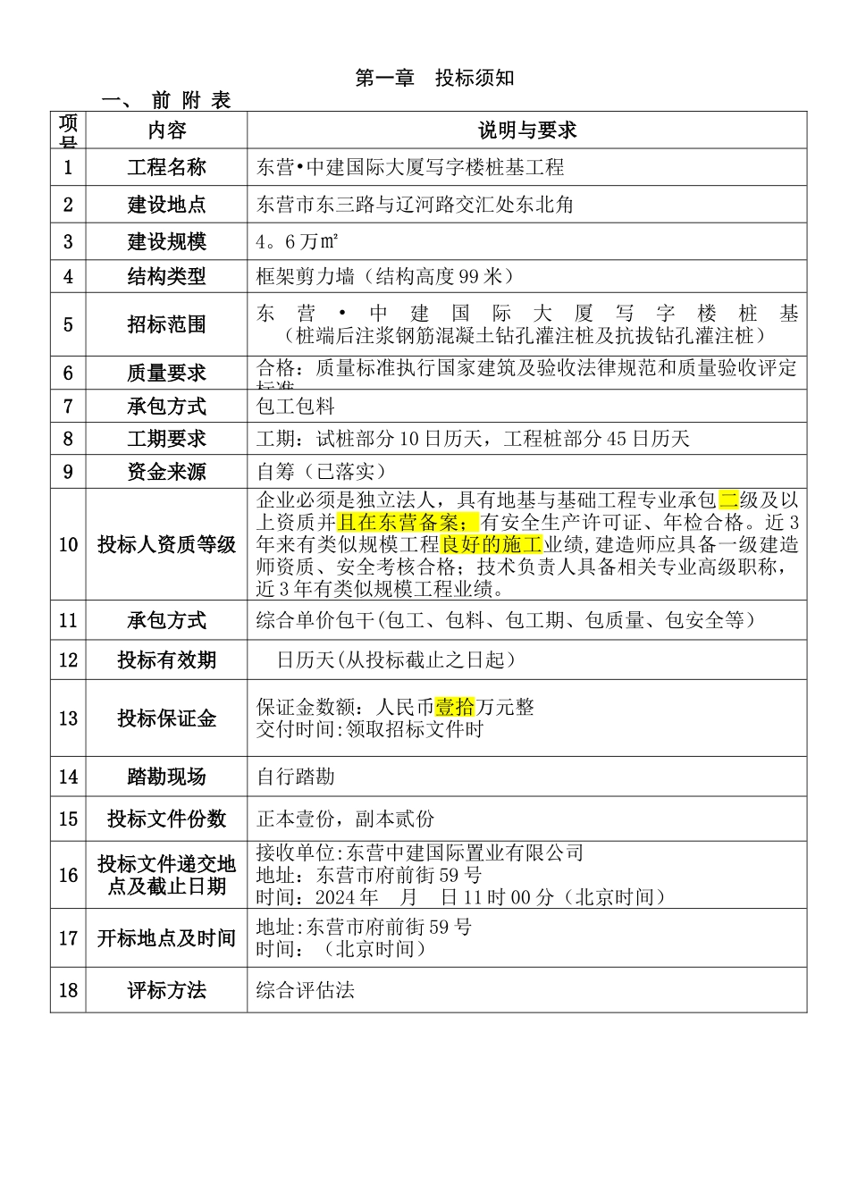 东营-中建国际大厦写字楼桩基施工招标文件_第2页