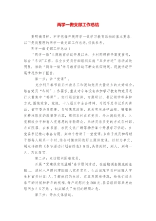 两学一做支部工作总结