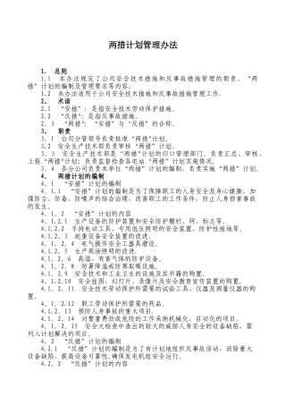 两措计划管理办法