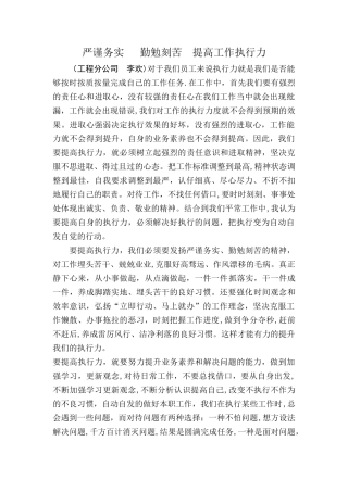 严谨务实---勤勉刻苦--提高工作执行力