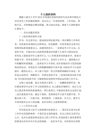 个人剖析材料