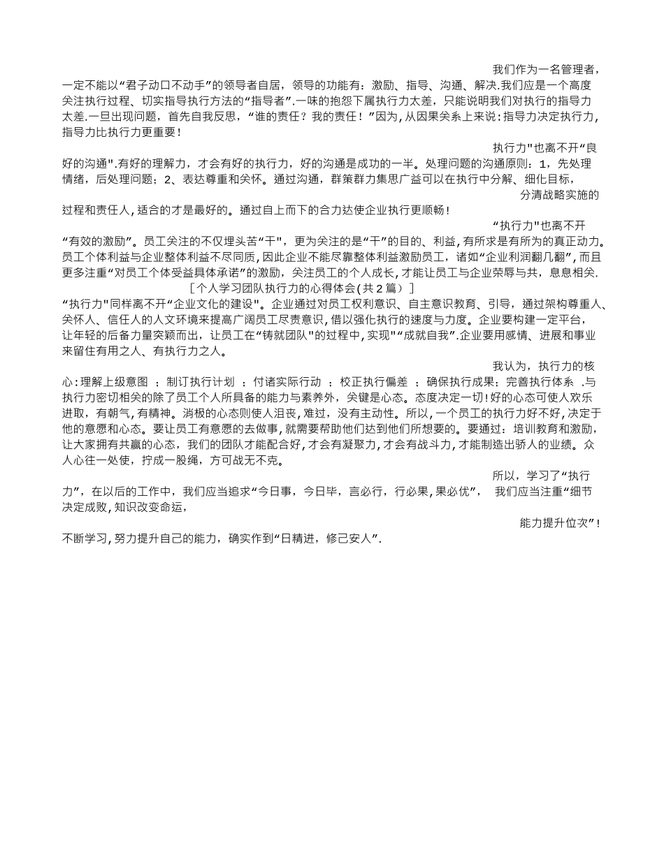 个人学习团队执行力的心得体会_第3页