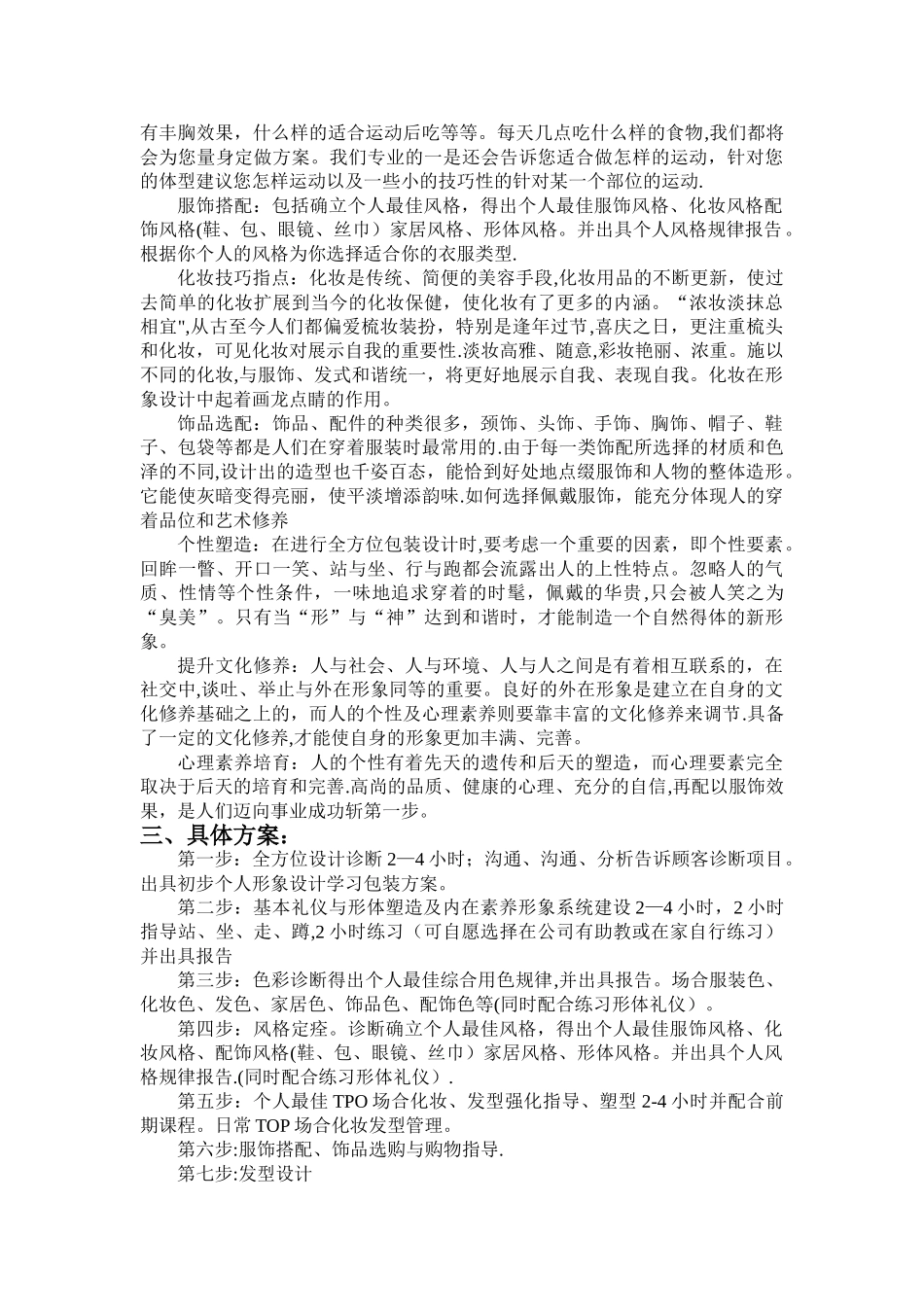 个人形象设计创业计划书_第3页