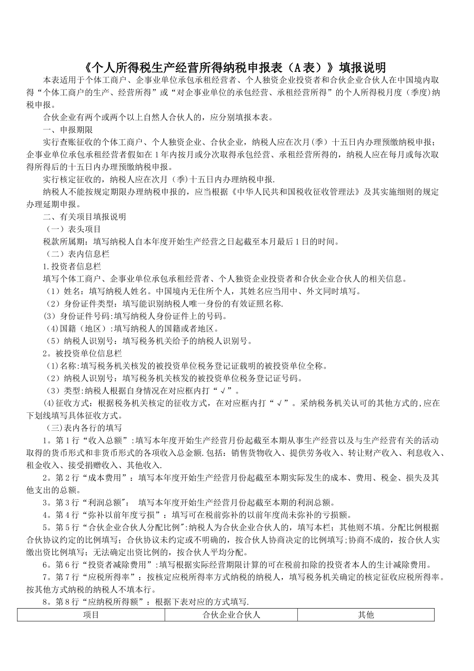 个人所得税生产经营所得纳税申报表_第2页