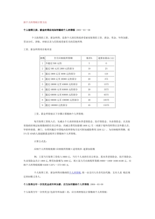 个人所得税的计算