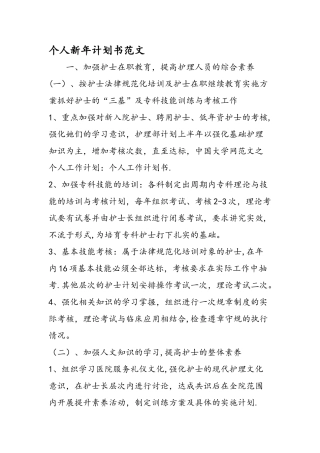 个人新年计划书范文