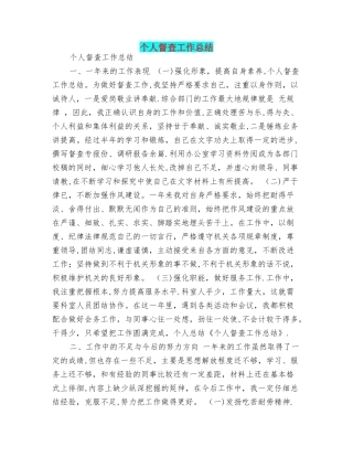 个人督查工作总结