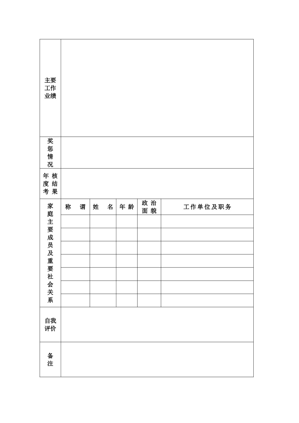 个人简历(公职人员)模板_第2页