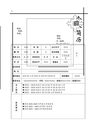 个人简历(个人填写)