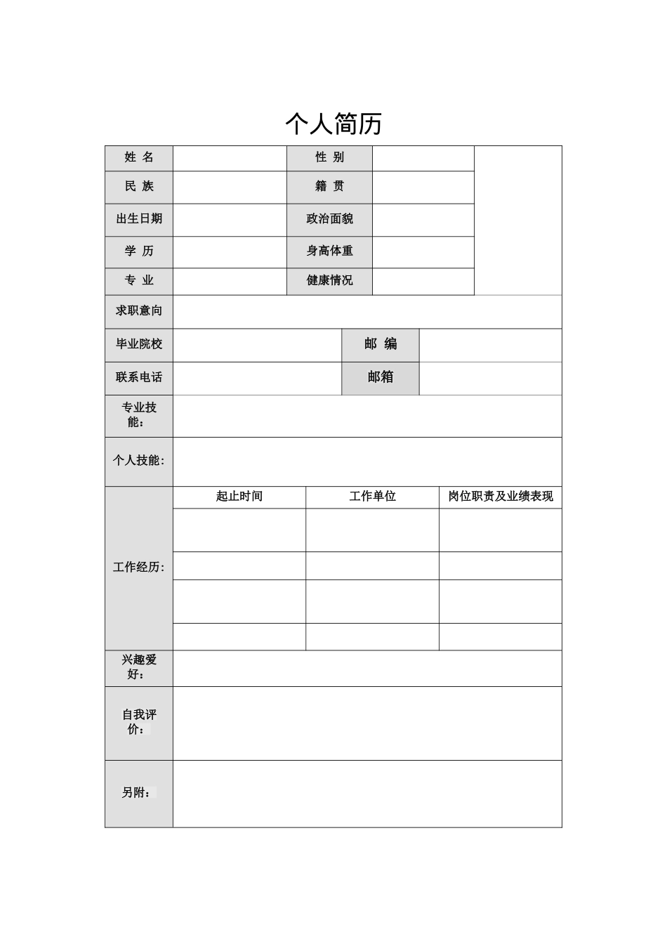 个人简历[通用版]_第1页