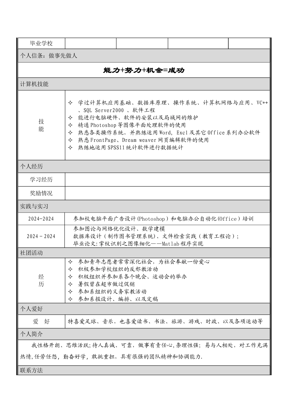 个人简历合集_第2页