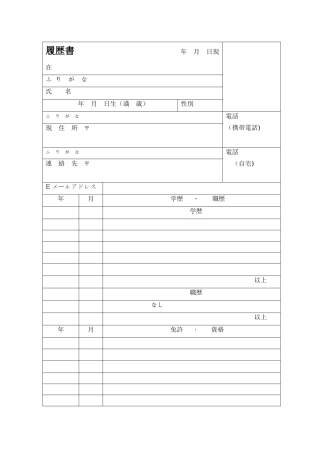 个人简历日语版