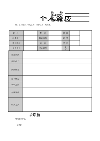个人简历样板