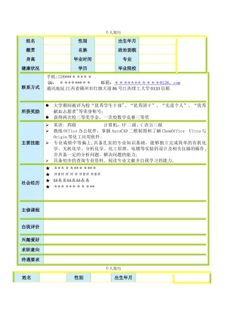 个人简历模板(应届&往届)
