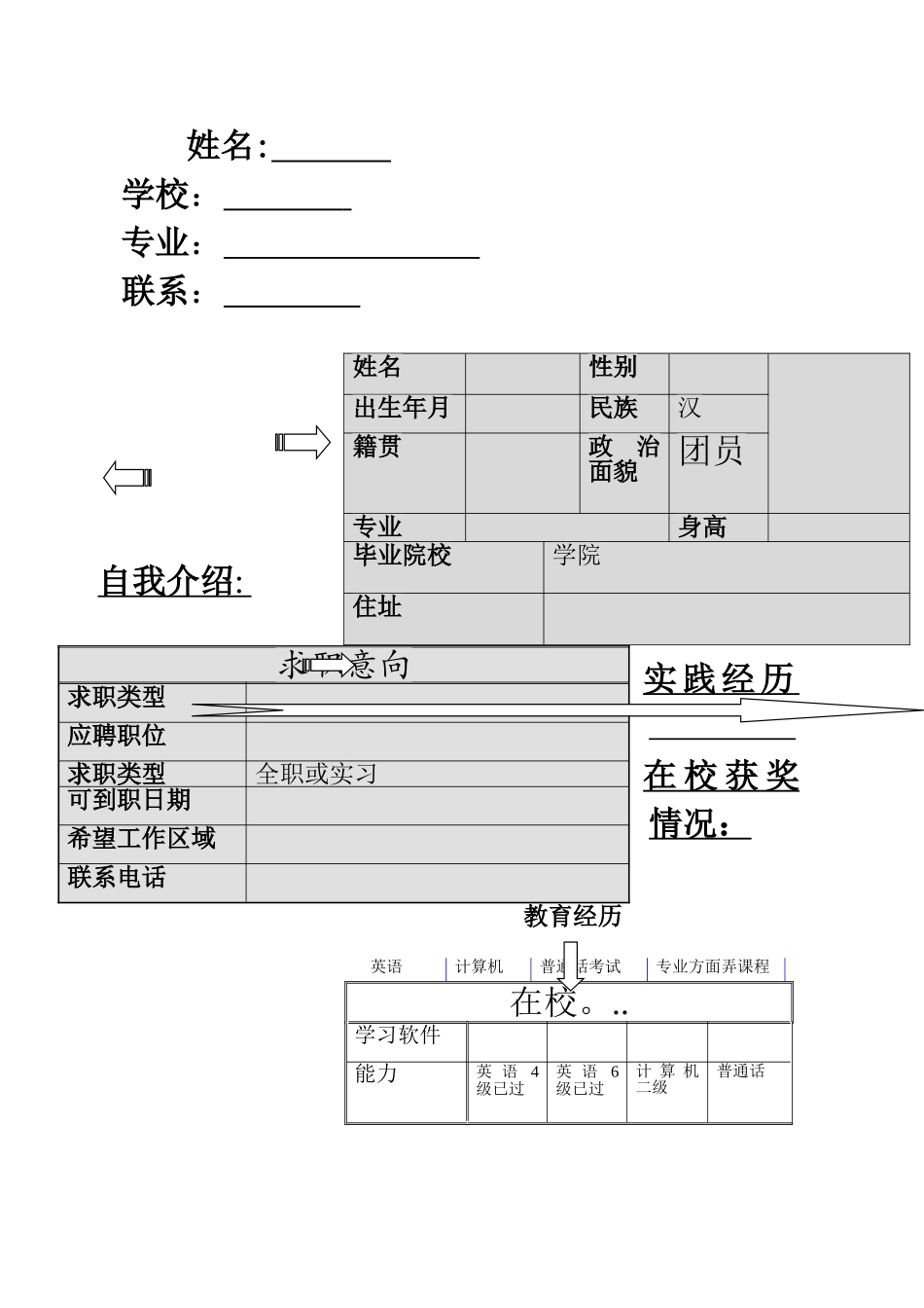 个人简历花俏版_第1页