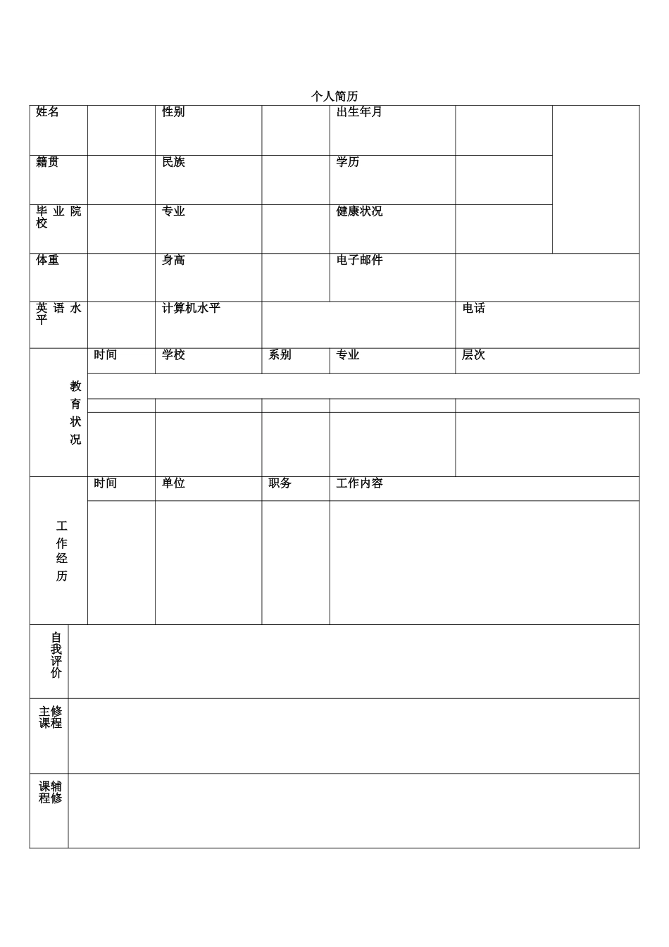 个人简历表格-全系列_第3页