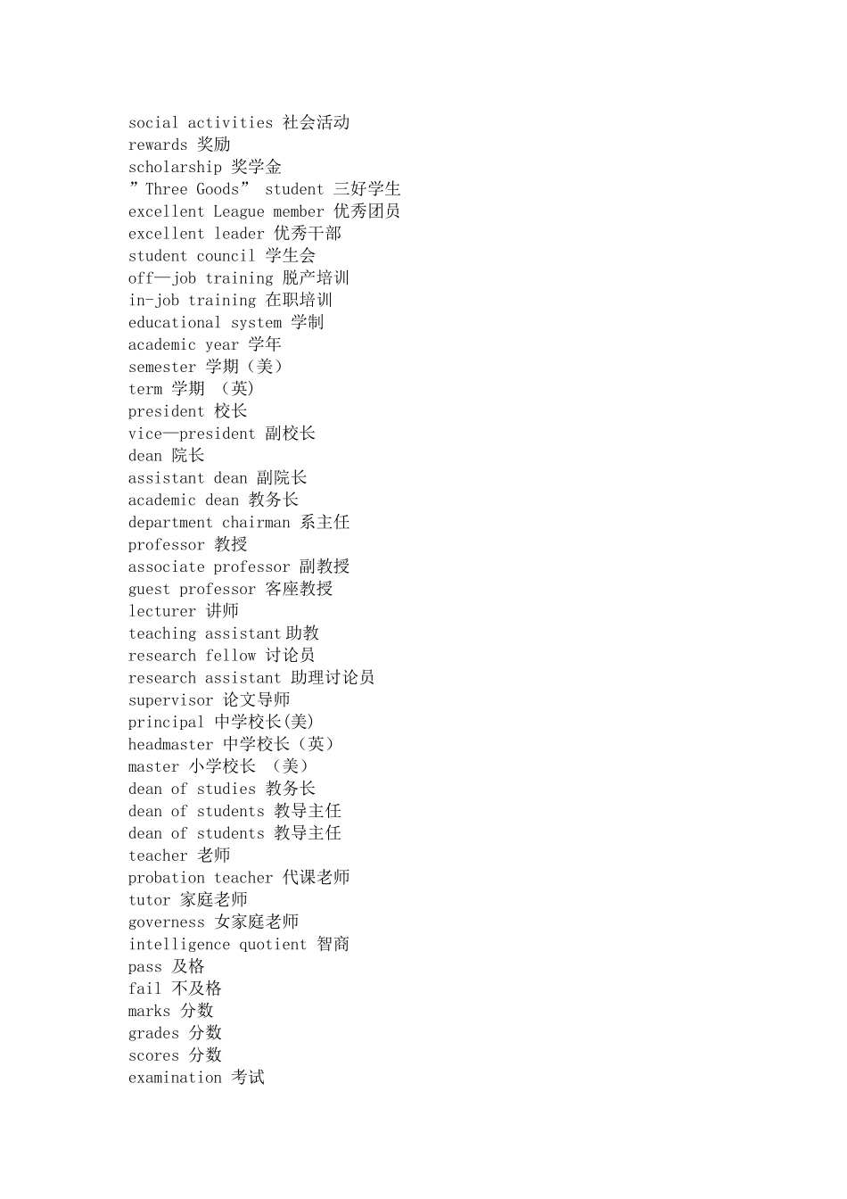 个人简历词汇大全-----------中英对照_第3页