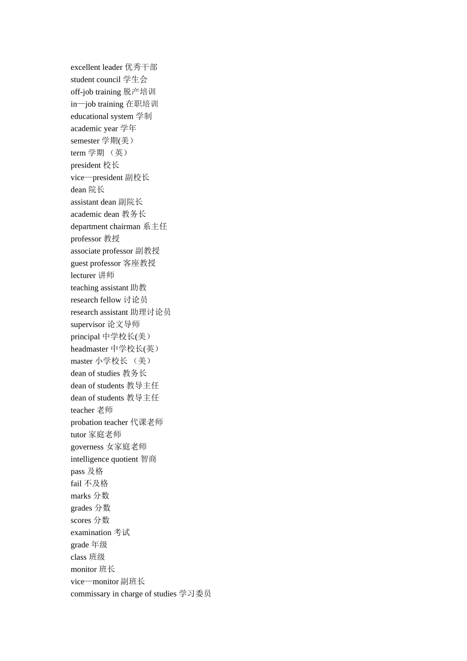 个人简历词汇英语_第3页