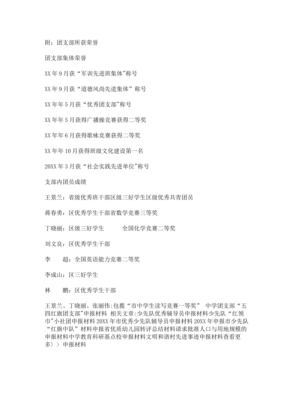 中学团支部“五四红旗团支部”申报材料-总结报告模板_第2页