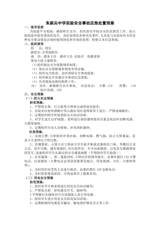 中学实验安全事故应急处置预案